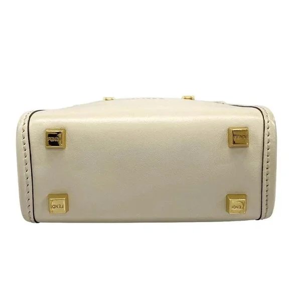 FENDI Sunshine Shopper 2WAY 8BS051 Cream Leather - Women's Tote Bag - Picture 5 of 14